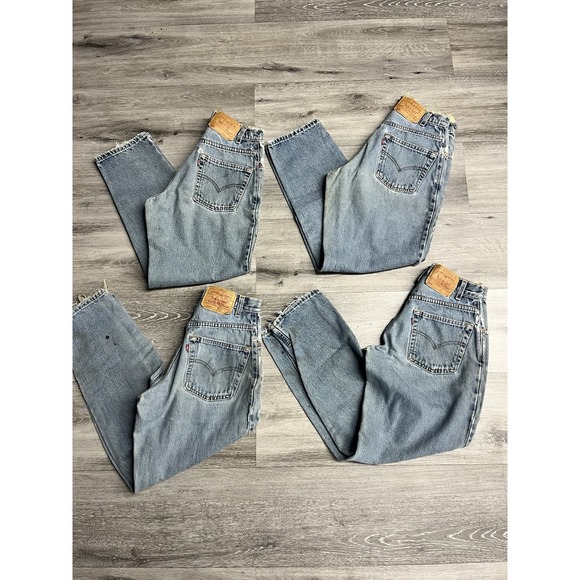 VTG 90s Lot Of 4 Levi's 560 Loose Fit Tapered Leg Distressed Denim Jeans 29 x 30
